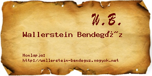 Wallerstein Bendegúz névjegykártya